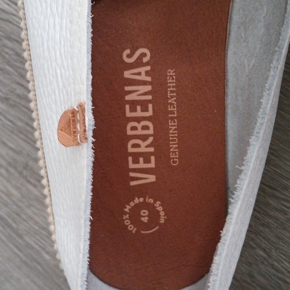 Verbenas Nuria White Leather Slip-On Espadrilles Casual Flats Loafer Sz 40 EUC - Picture 7 of 10